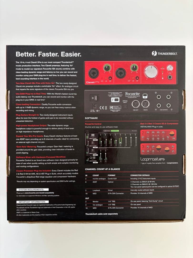 DTM・DAW Focursrite Clarett 2Pre THUNDERBOLT