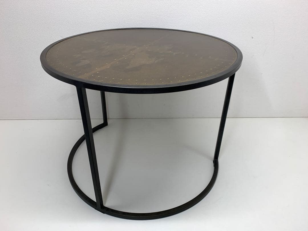 関家具 エルマ ラウンドサイドテーブル60 真鍮板 Φ60cm