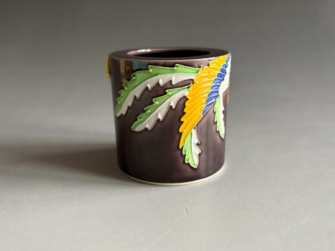 中村翠嵐　紫交趾　鳳凰　蓋置　茶道具