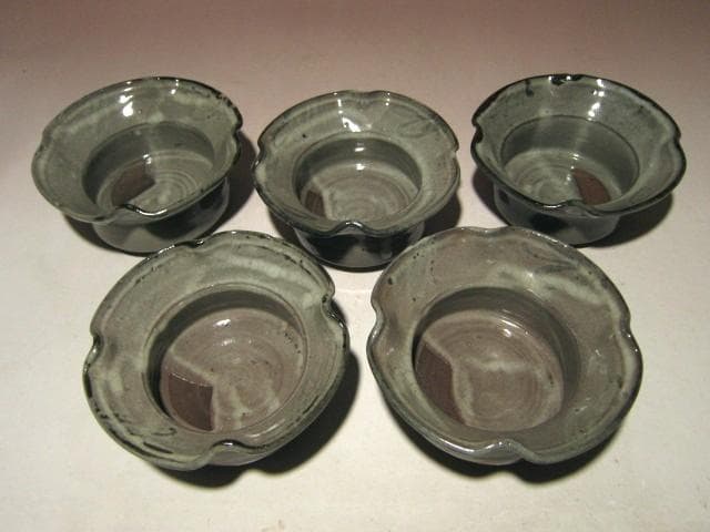 ☆北大路魯山人　織部向付　五客☆大変味わい深い逸品☆o538
