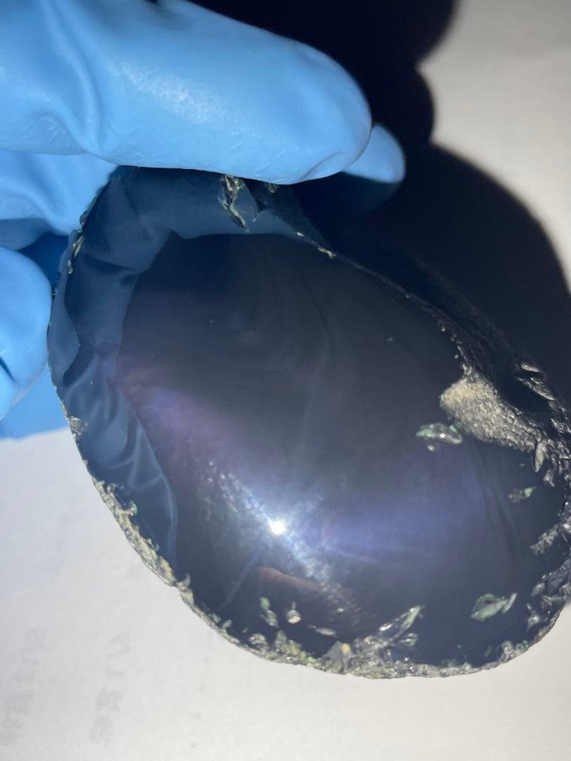 研磨品　十勝石玲瓏　パープルシラーオーロラ　レインボーオブシディアン