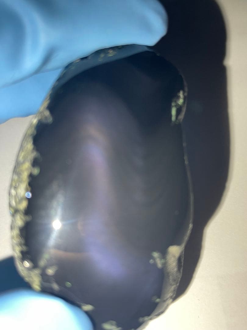 研磨品　十勝石玲瓏　パープルシラーオーロラ　レインボーオブシディアン