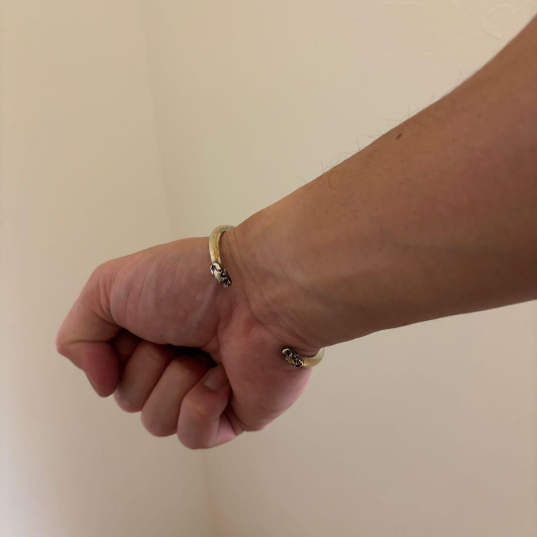 CHROME HEARTS スキニー ダブル ドッグ バングル ブレスレット