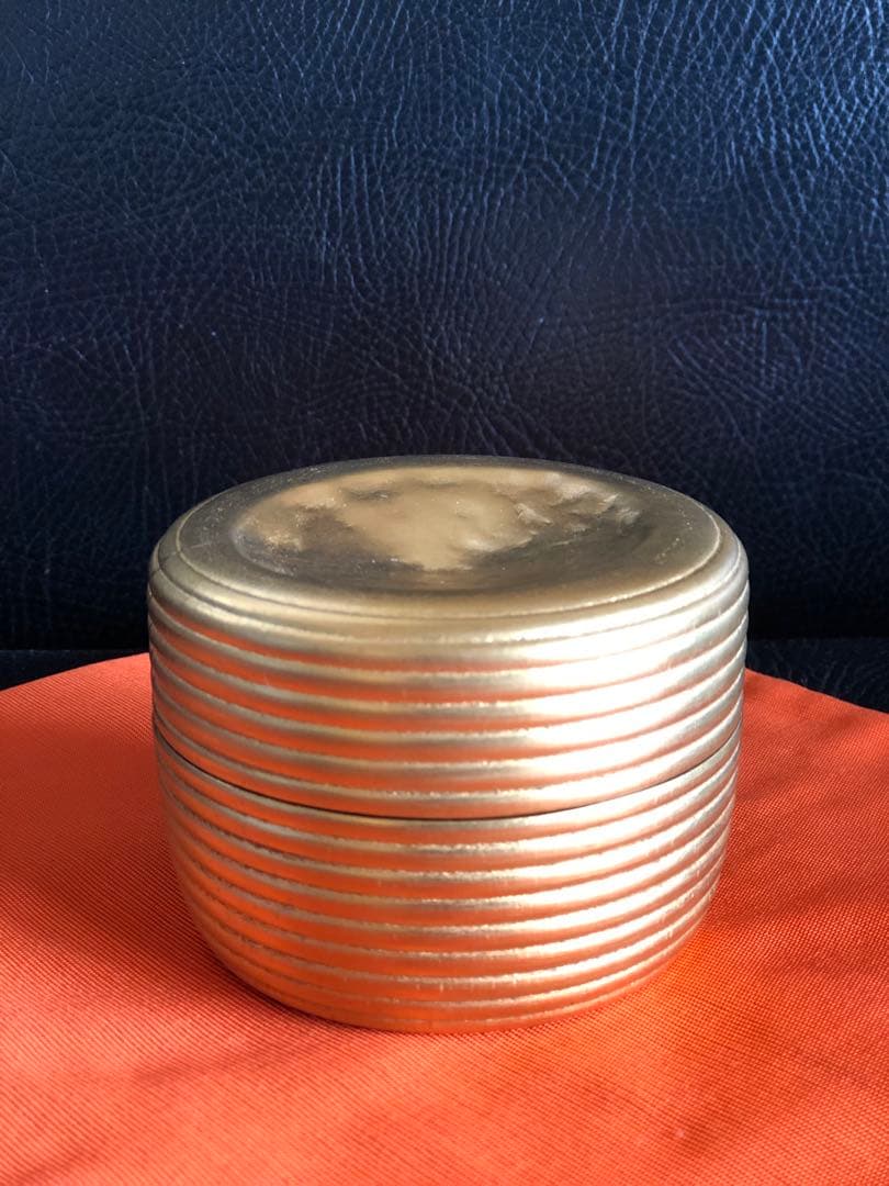 茶道具　茶入れ　棗　小崎清人作　外金　茶器　共箱付き　銘有