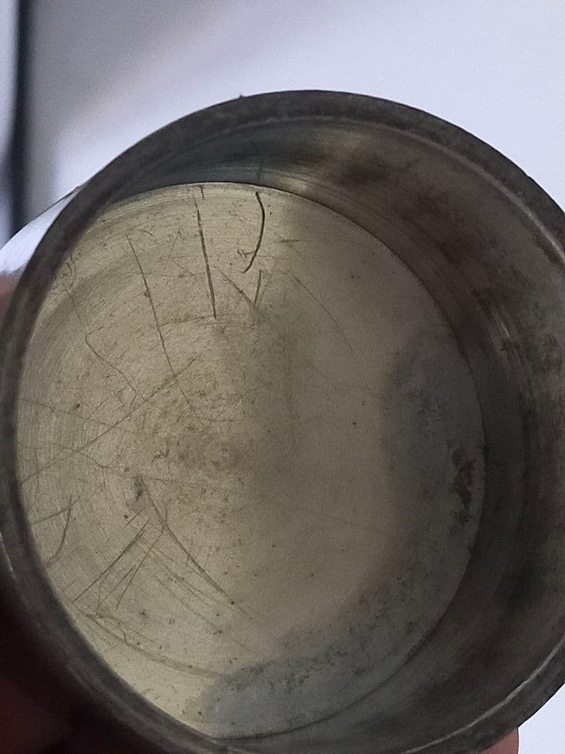 骨董　煎茶道具　錫器　茶入　茶筒　鹿児島　谷山正錫　明治17年製