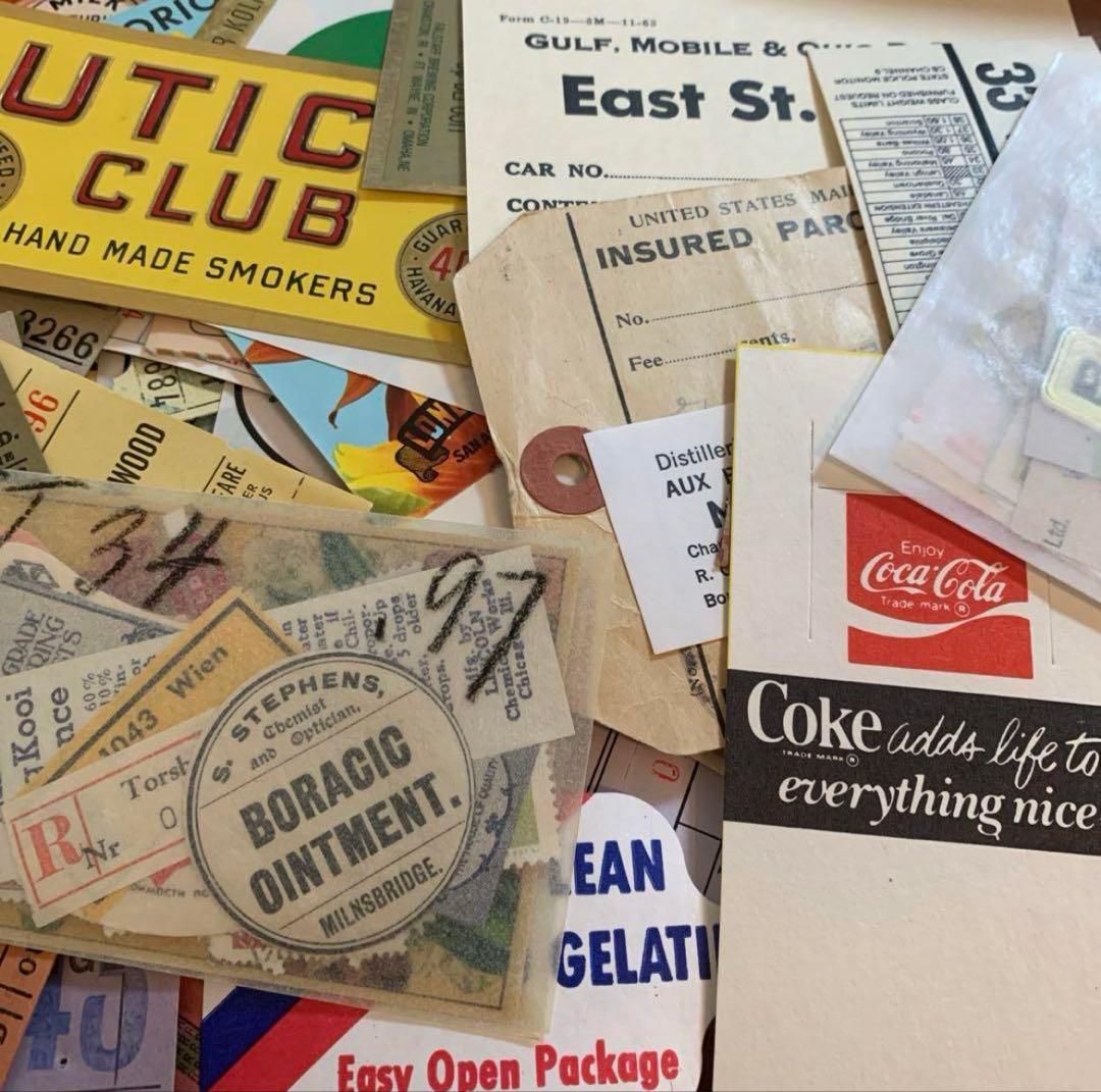 ★ 断捨離！紙もの詰め込みBOX ★ 80サイズ　海外 ヴィンテージ 紙もの