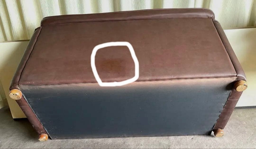 昭和レトロ　合成皮革ソファ3人掛け　ビンテージ