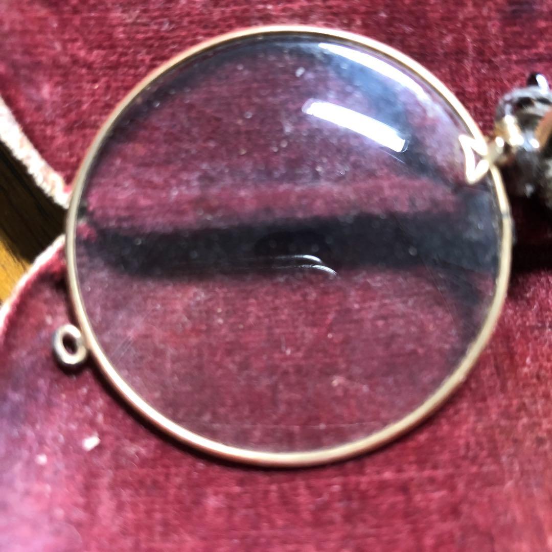 【タスケさん専用】パリ購入 フランスアンティーク フィンチメガネ 鼻眼鏡 ￼丸型