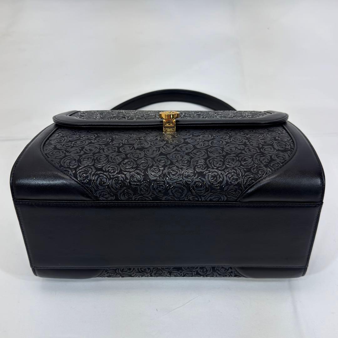 印傳屋 和装バッグ 鹿革 漆塗り ローズ 薔薇柄 フォーマルバッグ 冠婚葬祭