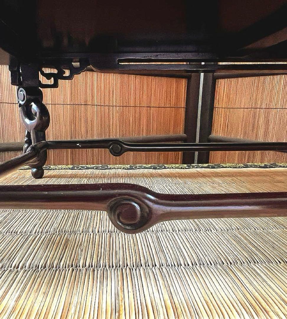 時代木 装飾透かし 四足 紫丹 花台 香台 盆栽台