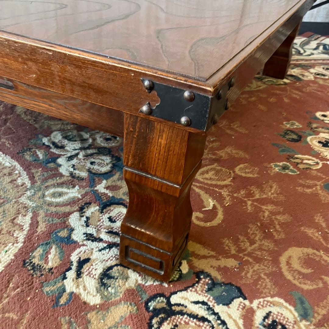 昭和レトロ 古家具 木製テーブル 大型座卓 センターテーブル ローテーブル