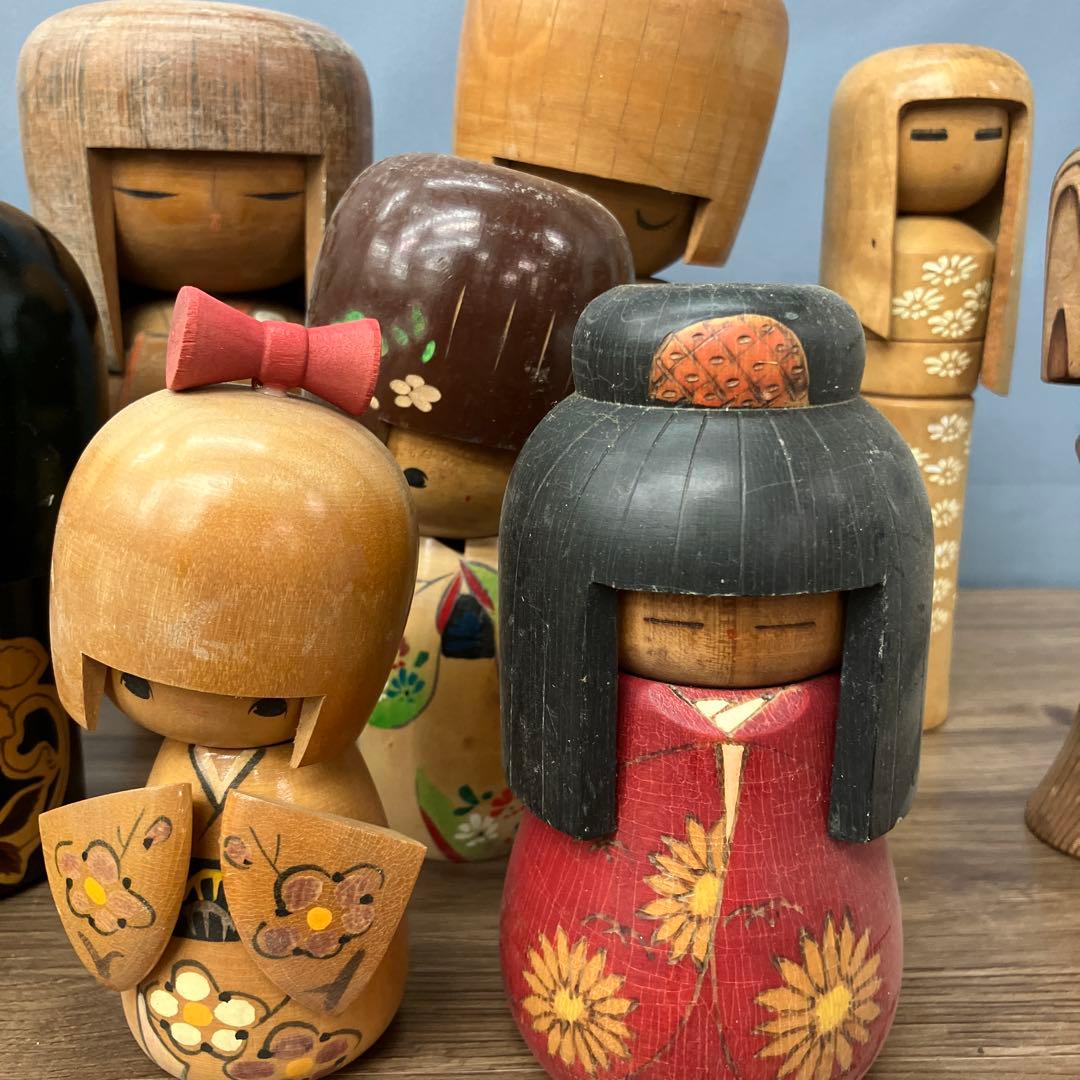 D-3 こけし 郷土玩具 伝統こけし 創作こけし 木製人形 9体セット 大量
