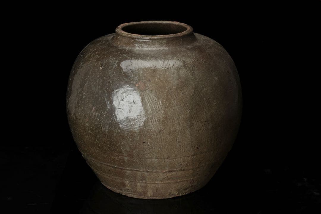 時代 古備前 自然釉 信楽 大壺 41cm 重さ15kg 花瓶 花器 古美術品