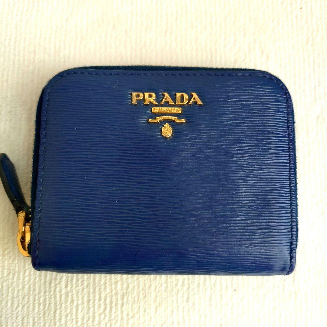 PRADA ケース ヴイッテロムーブ ネイビー ゴールドロゴ