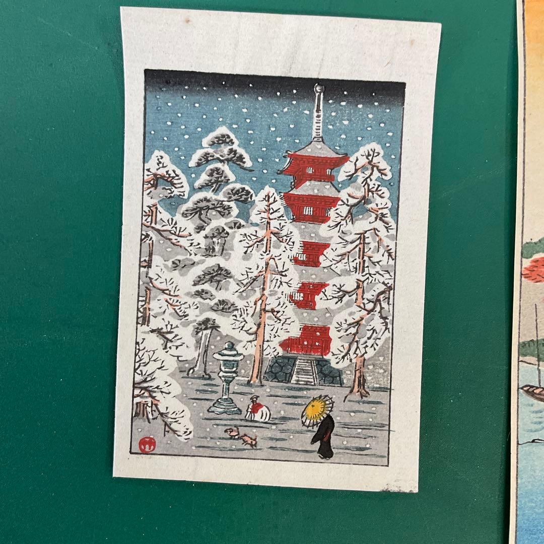 短冊版画　小さな版画　14点　昭和10年頃のもの　木版画