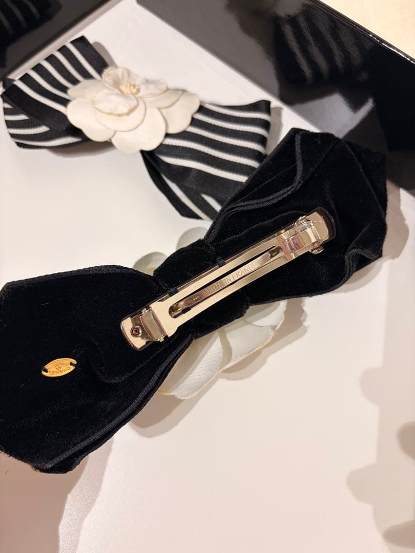 Chanel シャネル カメリア リボン ブローチ ヘアバレッタ セット