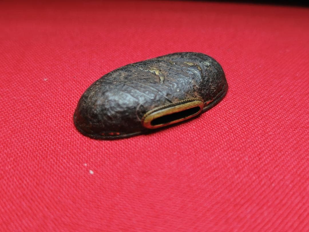 鉄地 雁図 縁頭 金色絵 拵 日本刀 刀装具 骨董 古美術