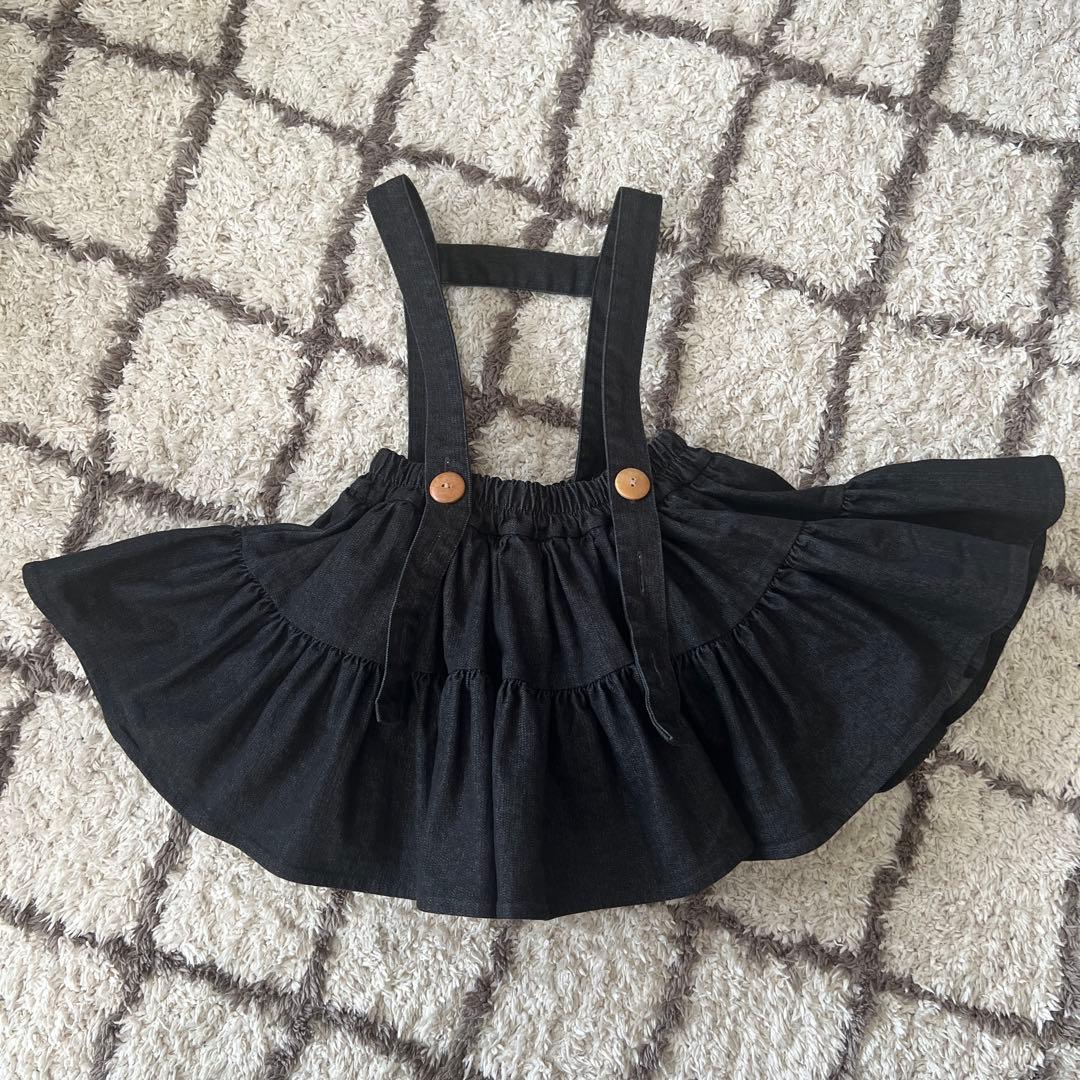 スカート wonny ribbon Black denim skirt M