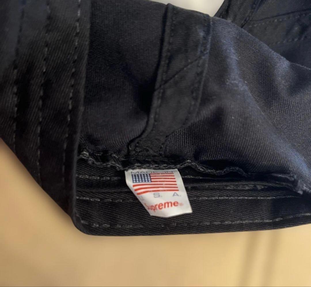 SUPREME 黒 キャップ Sロゴ