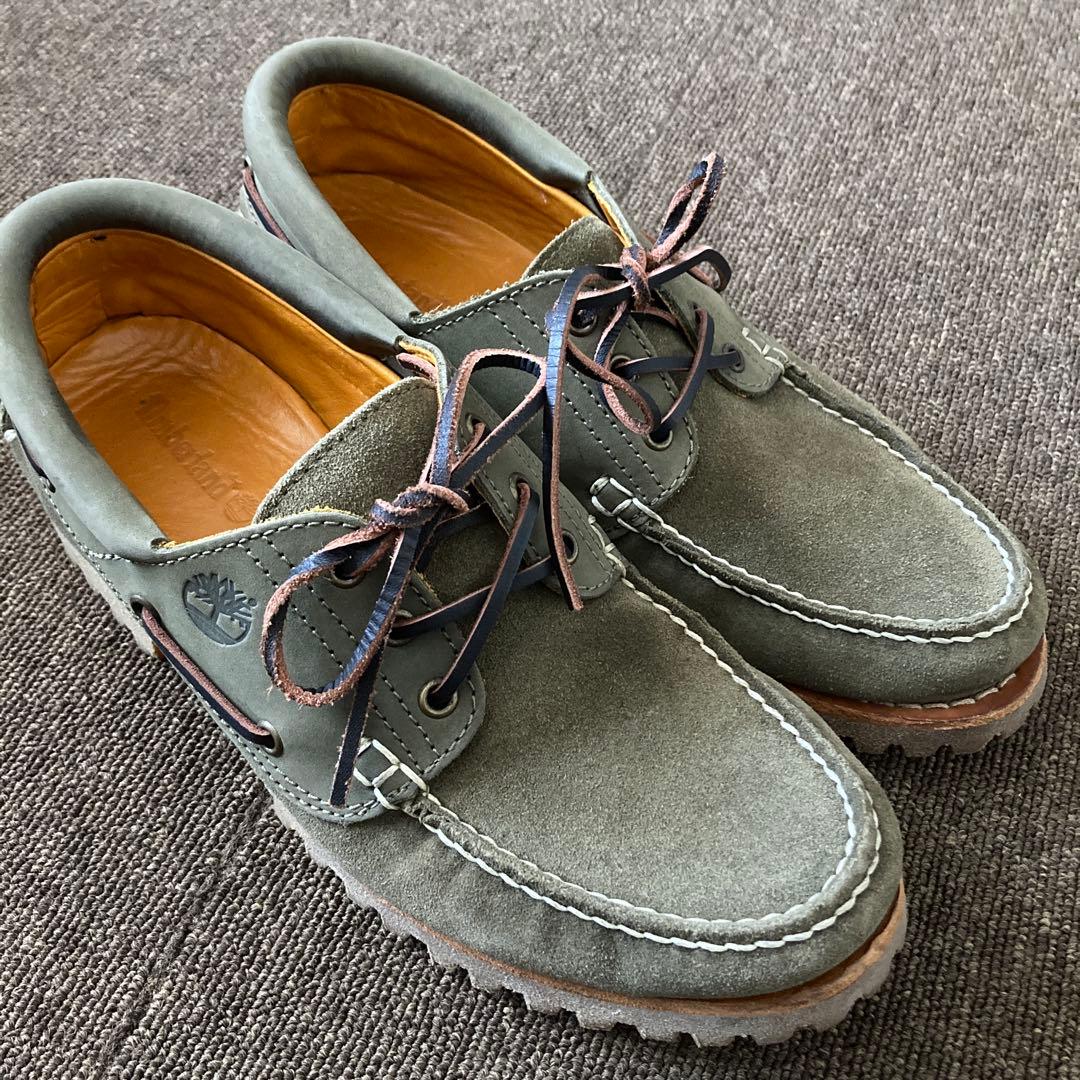 ティンバーランド　スエード 3eye カーキ　デッキシューズ　モカシン