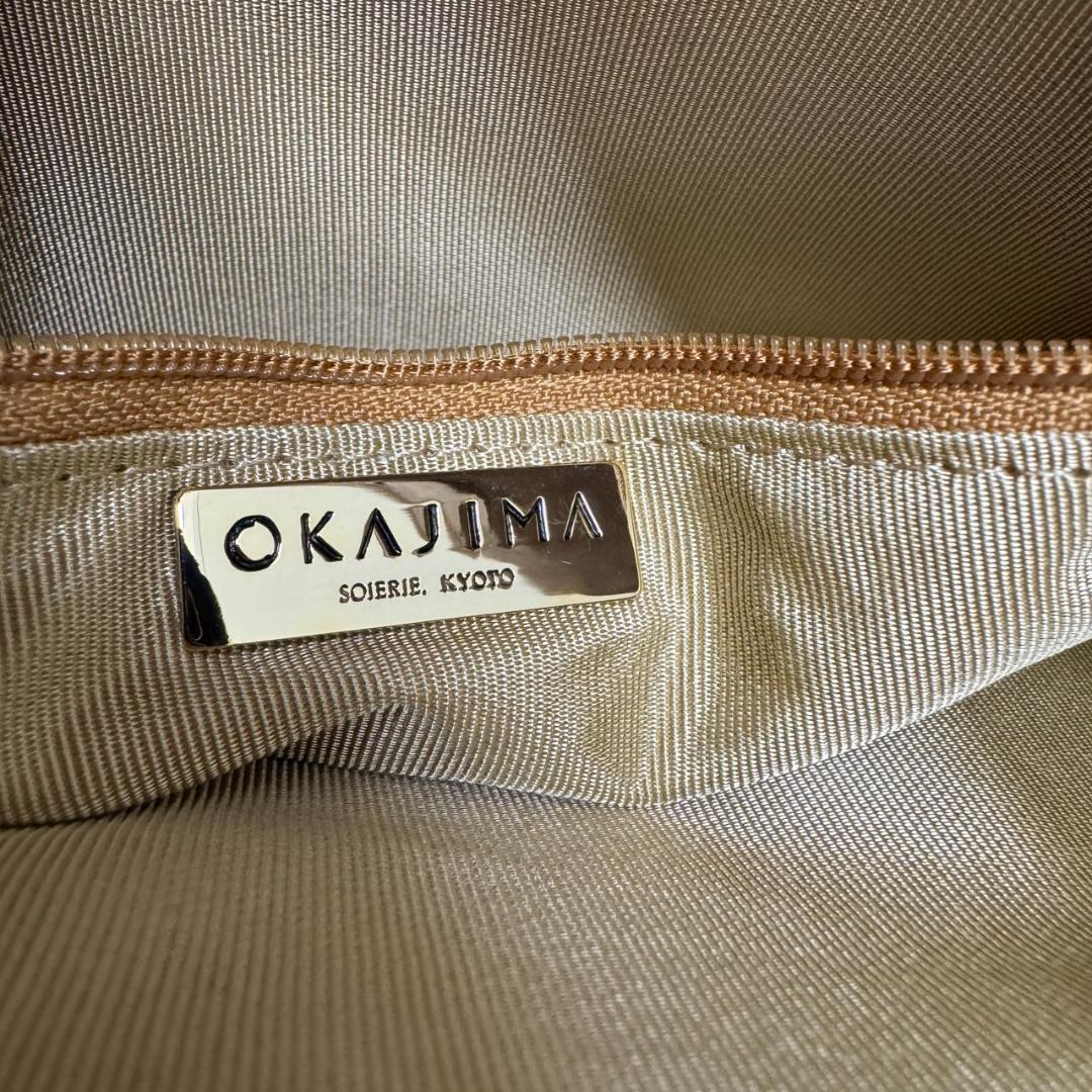 小*家様 OKAJIMA 岡重 オカジマ ハンドバッグ 和装 ベージュ シルク