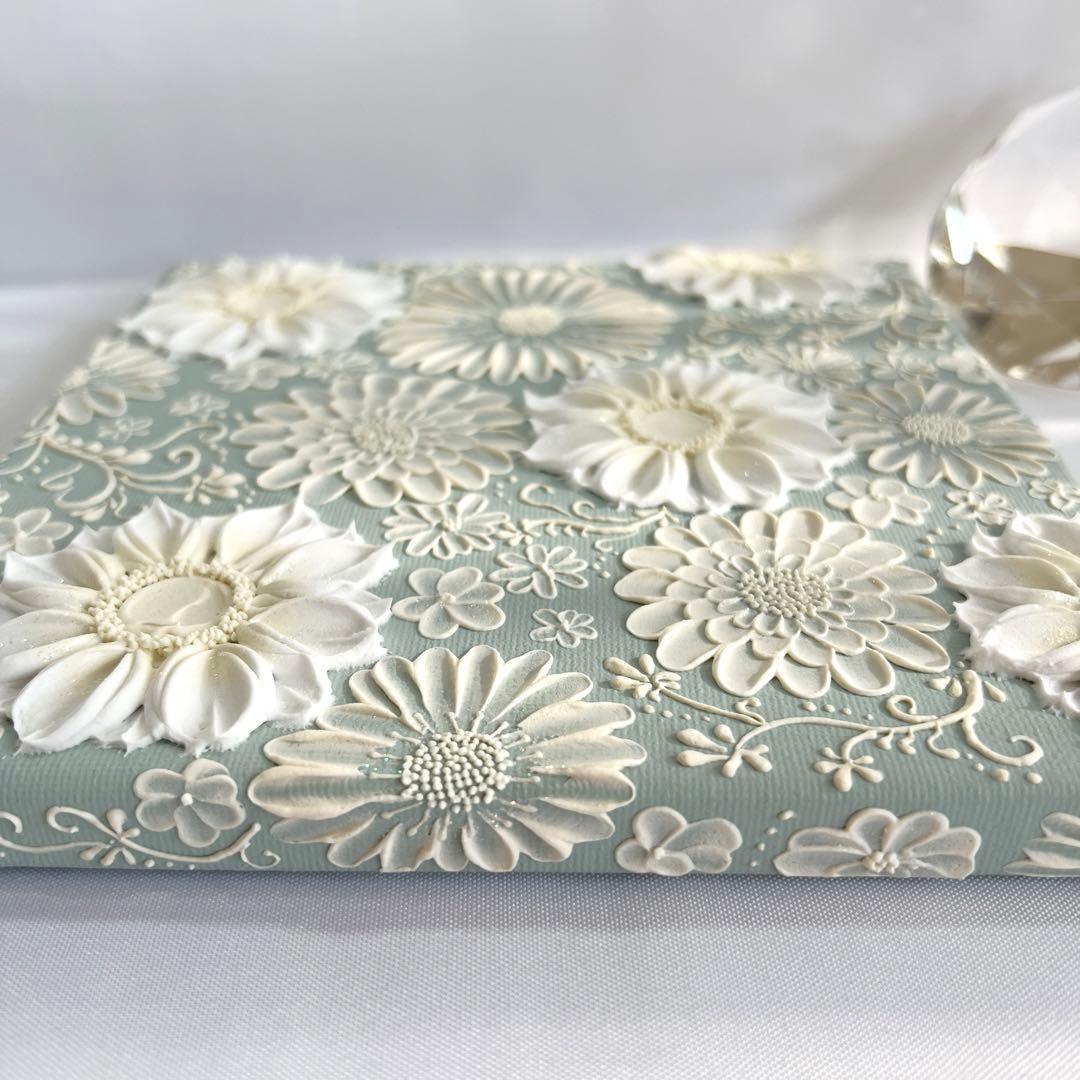 テクスチャーアート　絵画　インテリアアート　花　立体　絵　花の絵　アート　パネル