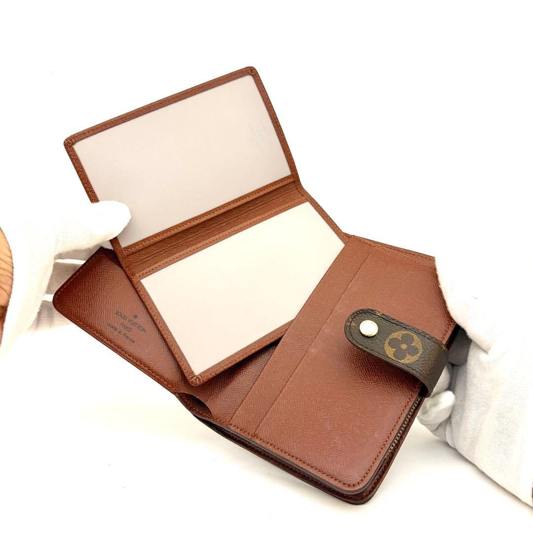 【極美品/パスケース付き】ルイヴィトン モノグラム ポルトパピエジップ 二つ折り