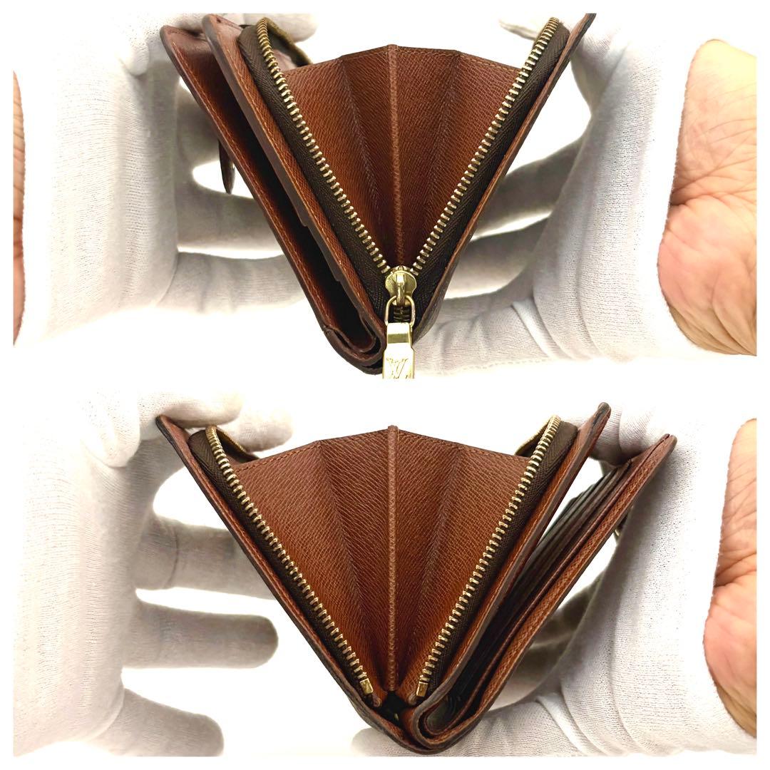 【極美品/パスケース付き】ルイヴィトン モノグラム ポルトパピエジップ 二つ折り