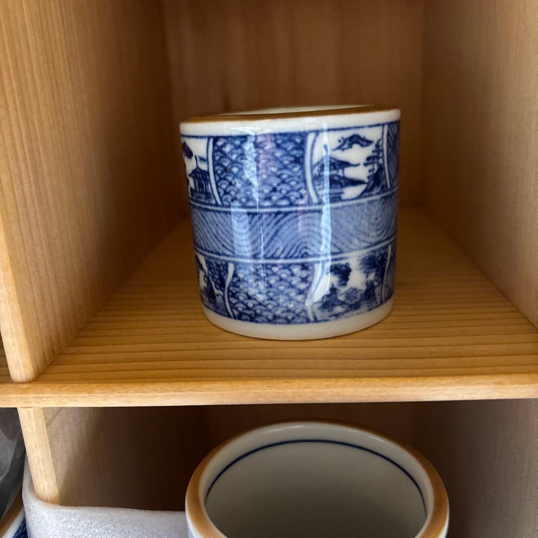 貴山造「祥瑞染付胴締皆具（しょんずいそめつけどうじめかいぐ）」茶道具一式