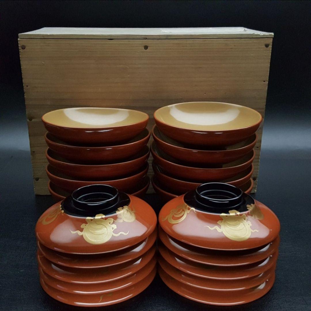 漆器輪島塗　菓子器セット 10個 木箱付き