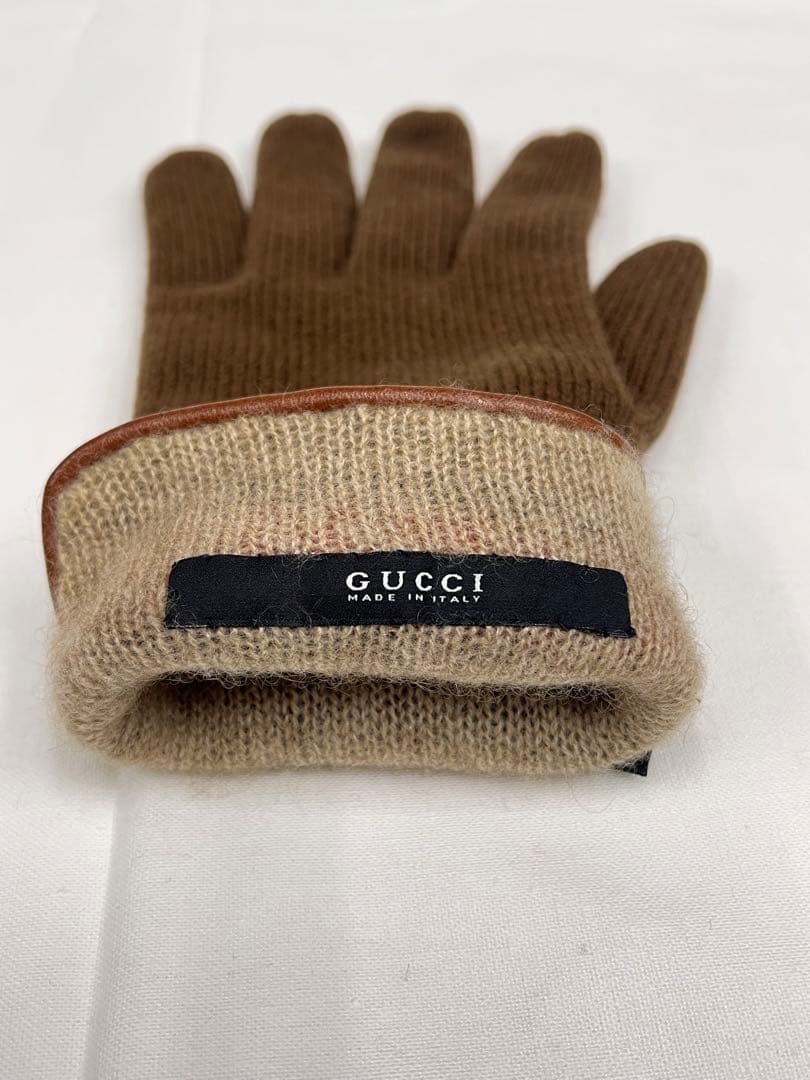 GUCCI グッチ カシミヤ ブラウン 手袋 美品