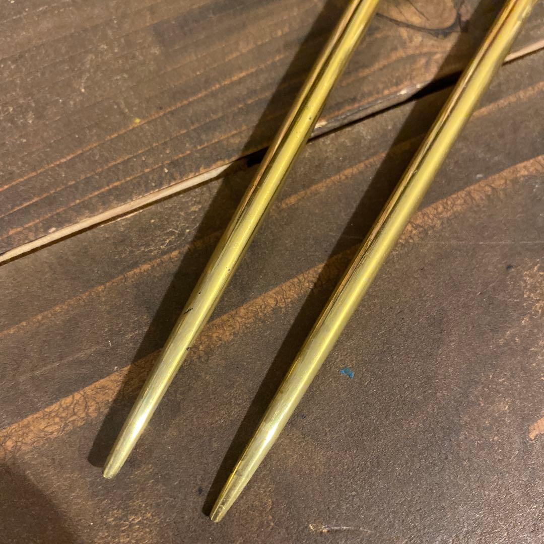 火箸　真鍮製？　昭和　レトロ　火鉢