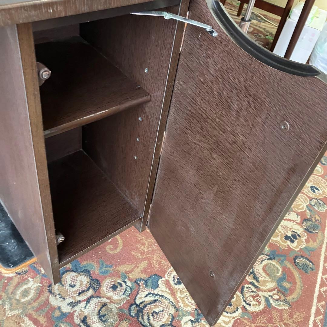 北欧レトロ 木製 大型バタフライテーブル ダイニングテーブル 引き出し収納付