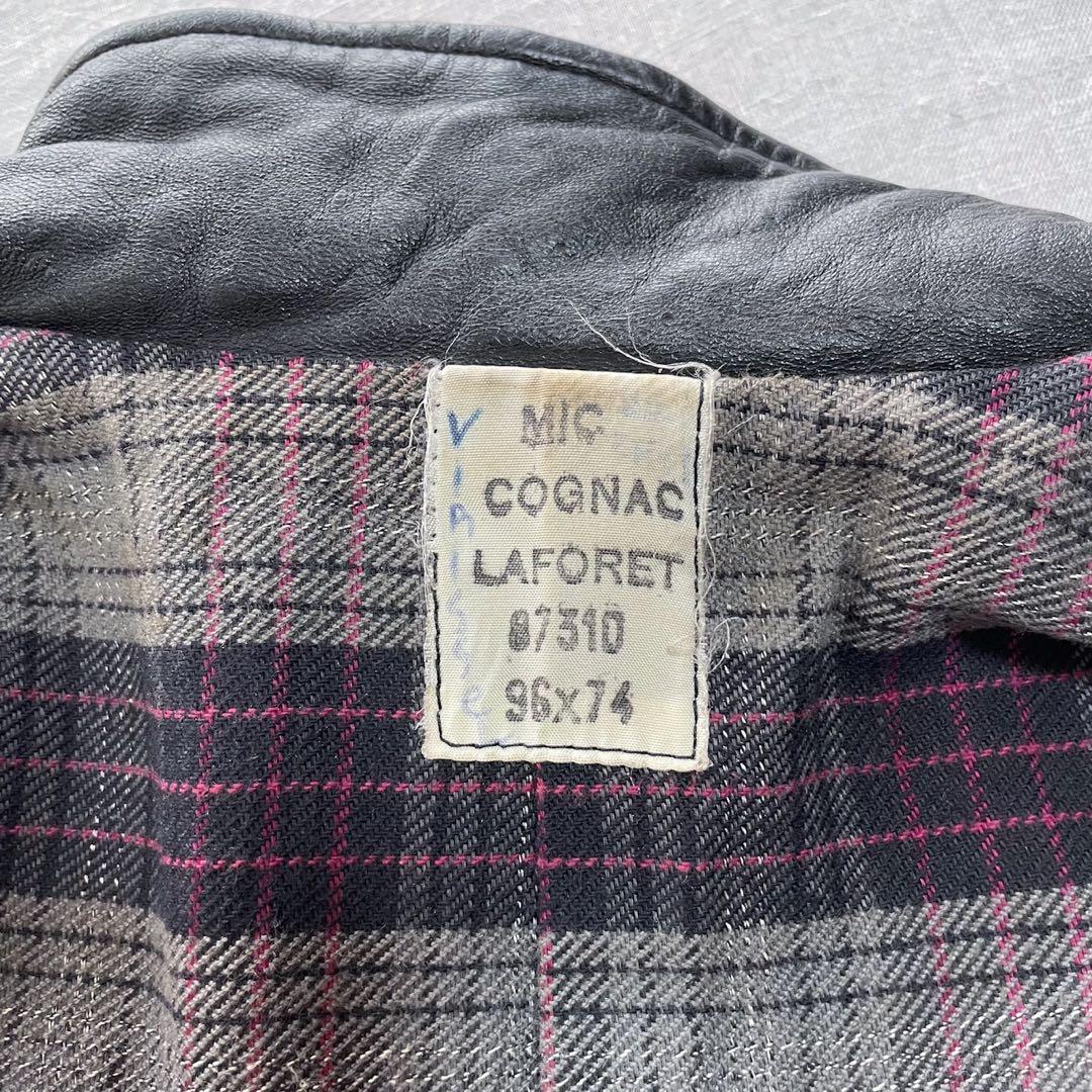 希少 フランス軍 ファイヤーマン レザーコート カーコート ユニセックス