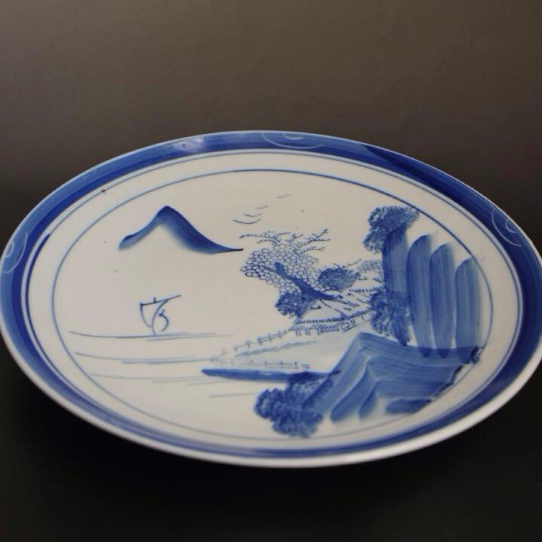 染付　古陶器楕円大皿