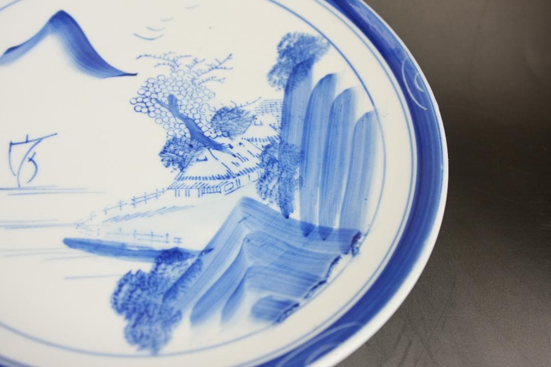 染付　古陶器楕円大皿