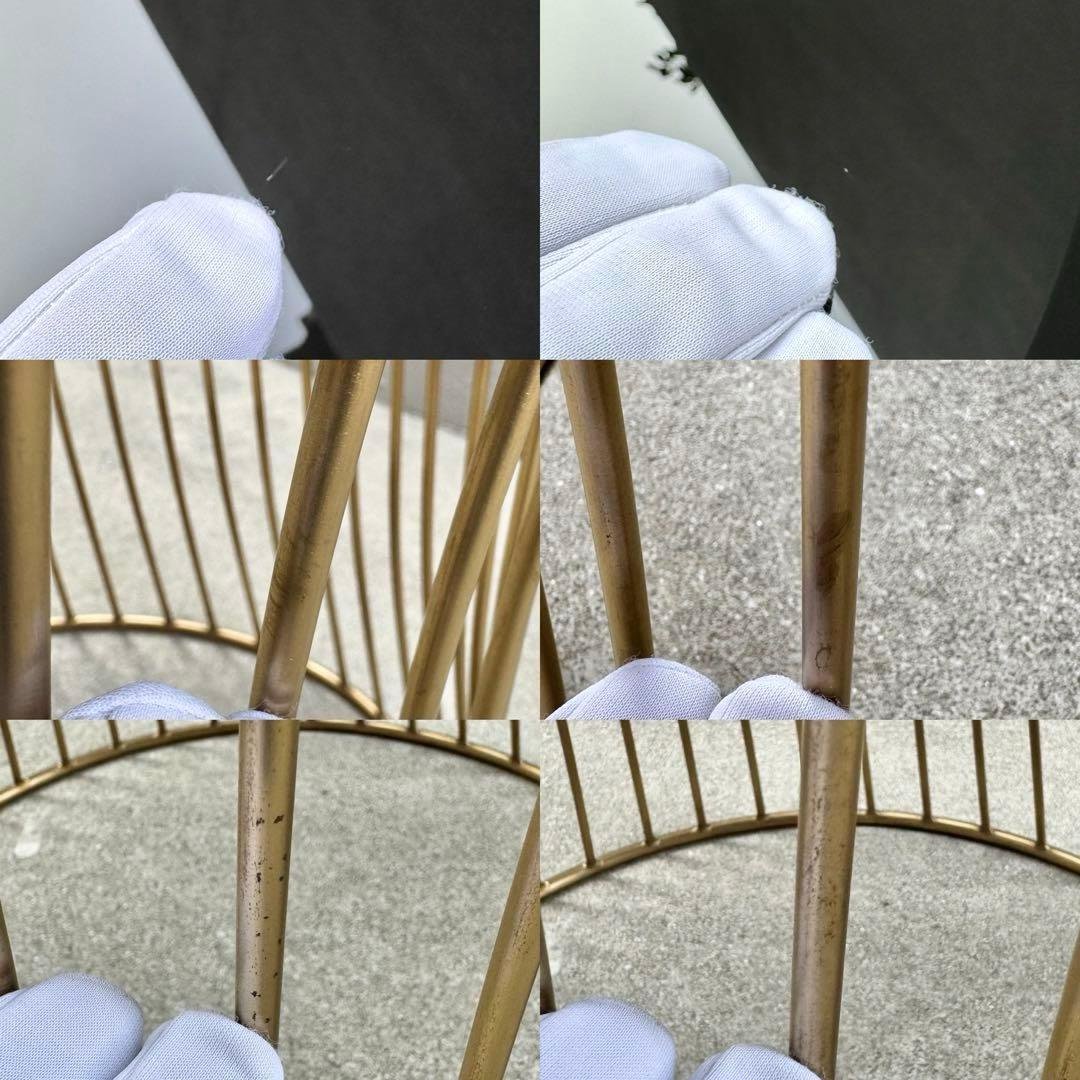 美品✴︎関家具 ラウンド サイドテーブル ガラス天板 ブラス 螺旋 高級 テーブル