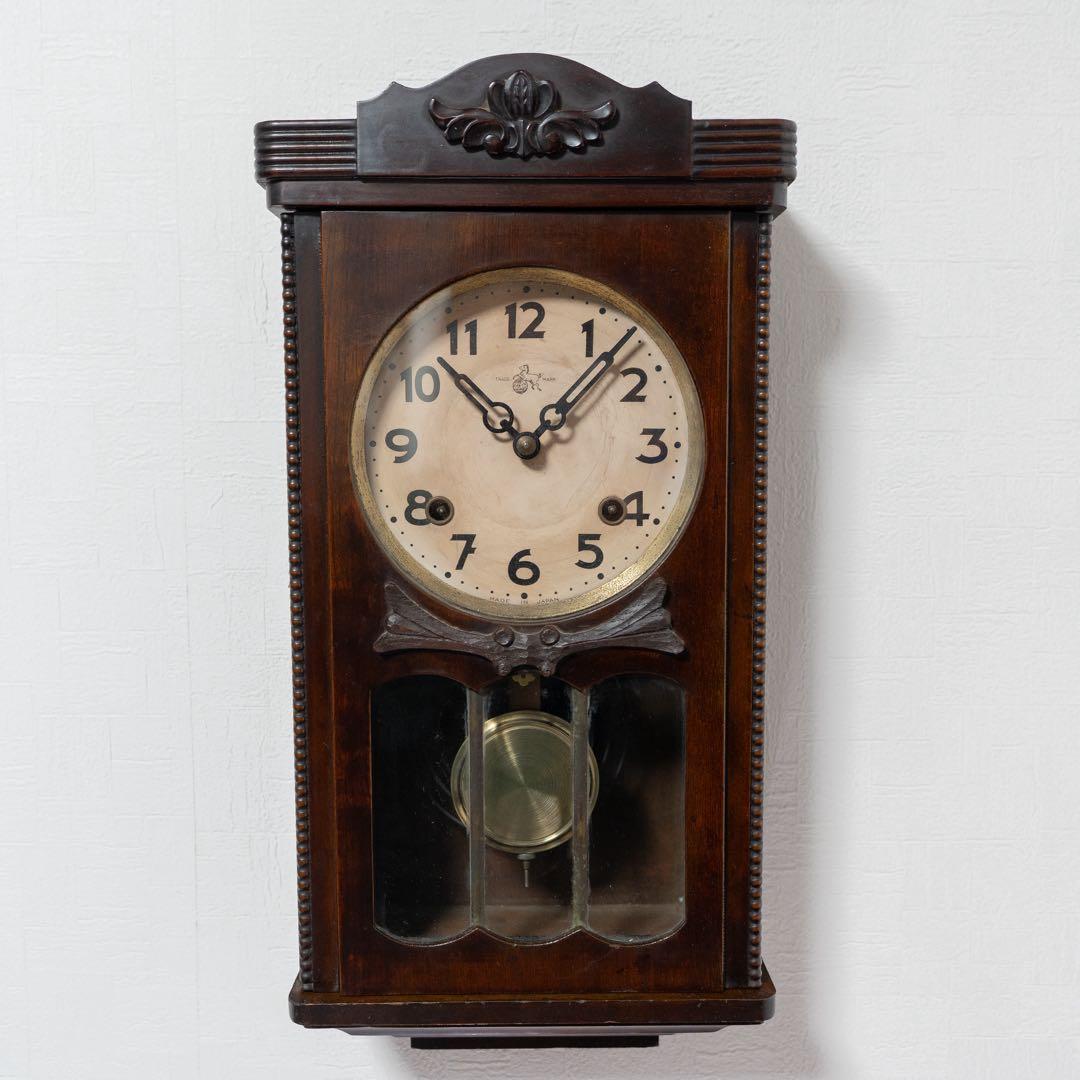 尾張時計　振り子時計　昭和レトロ　オーバーホール済　動作品