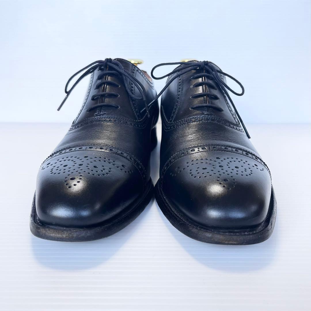 定番✨ スコッチグレイン ビジネスシューズ セミグローブ 黒 26.5cm