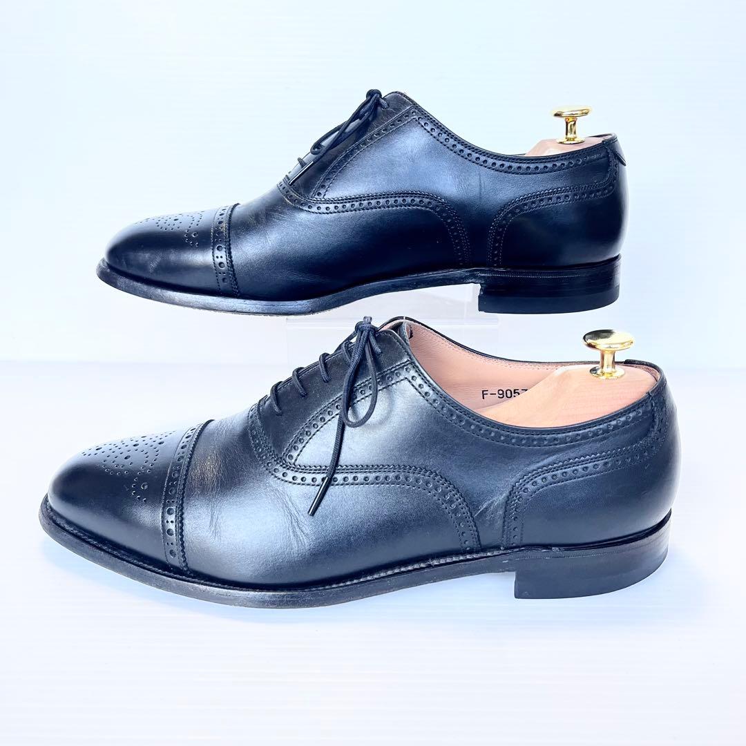 定番✨ スコッチグレイン ビジネスシューズ セミグローブ 黒 26.5cm