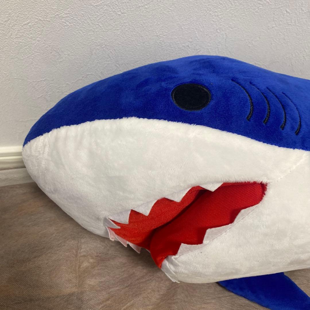 BIG サメのぬいぐるみ 約70cm 青と灰色