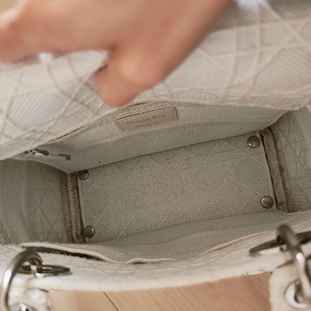 Dior レディディオールディーライトLADYD-LITE バッグ ホワイト