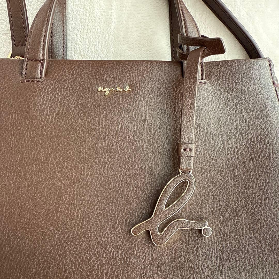 agnès b. ダークブラウン ハンドバッグ