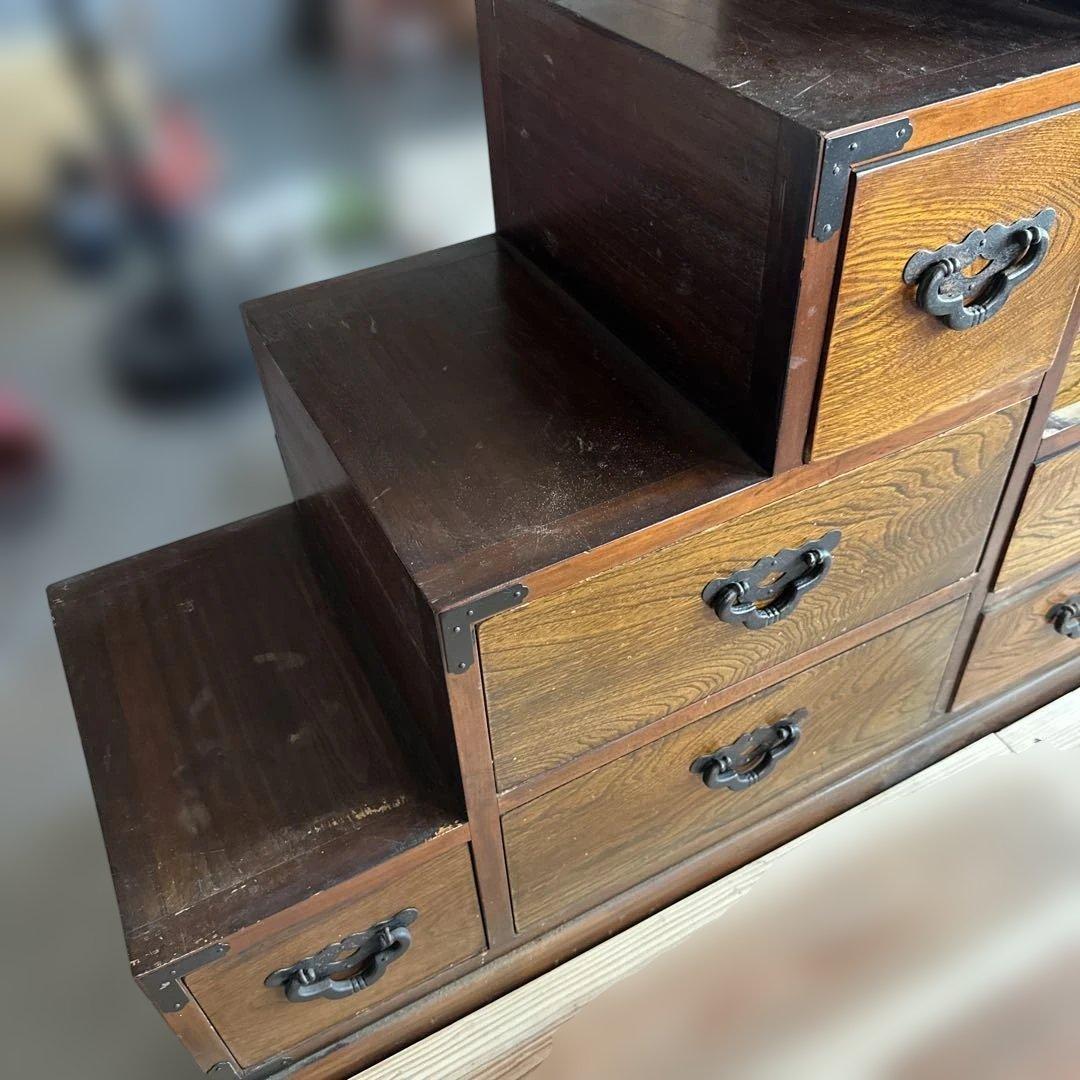瞬間的衝撃お値下げ❣️ヴィンテージ　大型　木製階段箪笥 引き出し複数