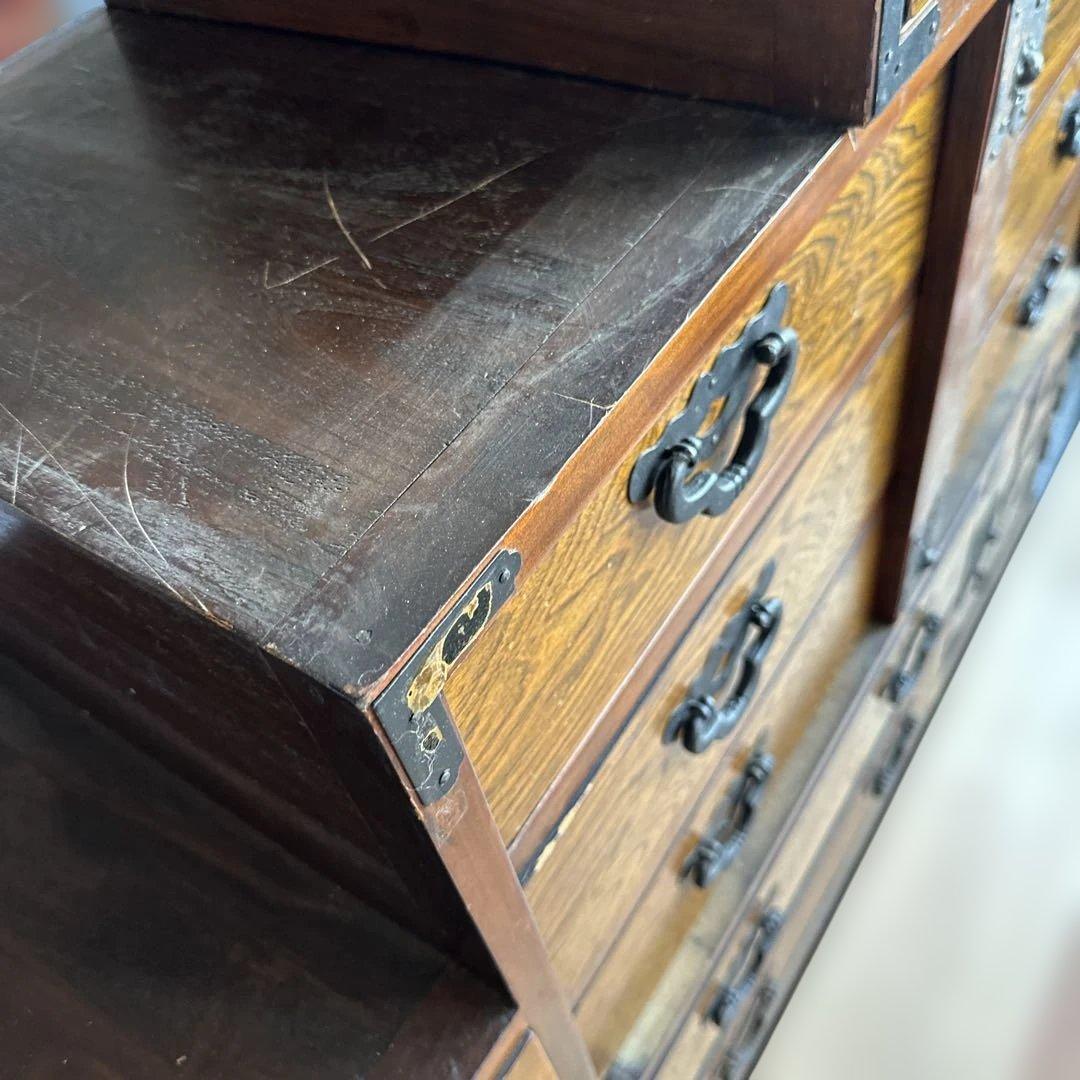 瞬間的衝撃お値下げ❣️ヴィンテージ　大型　木製階段箪笥 引き出し複数