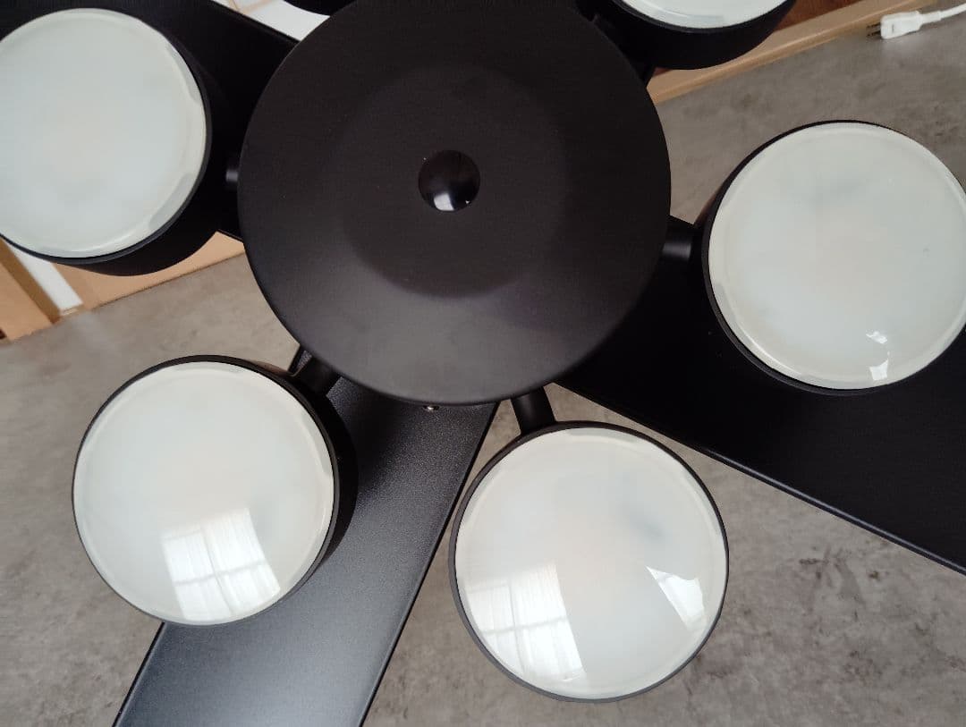 モダン ブラック シーリングファン 5枚羽根 4灯