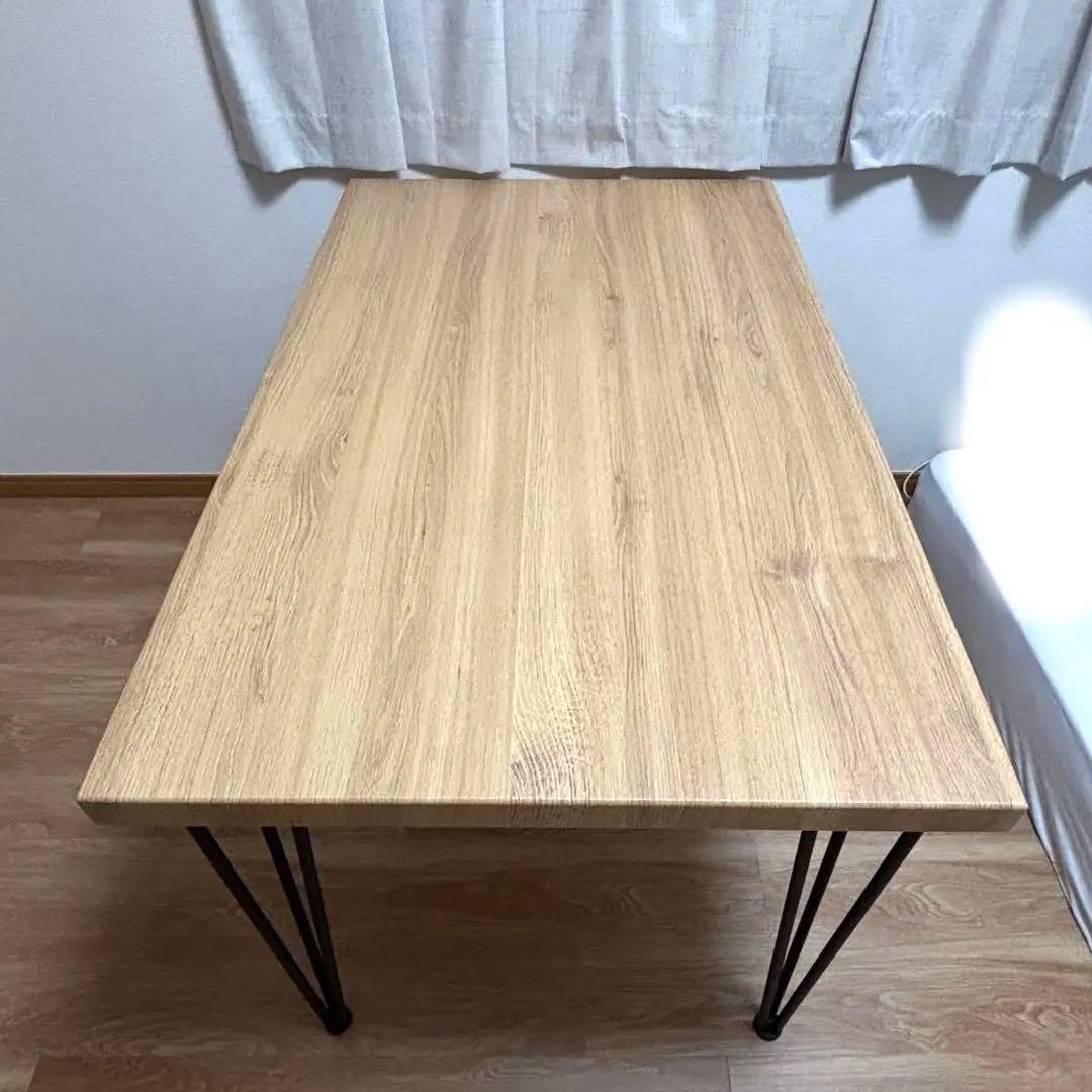 ダイニングテーブル 北欧風 木製 アイアン脚 幅110cm シンプル カフェ風