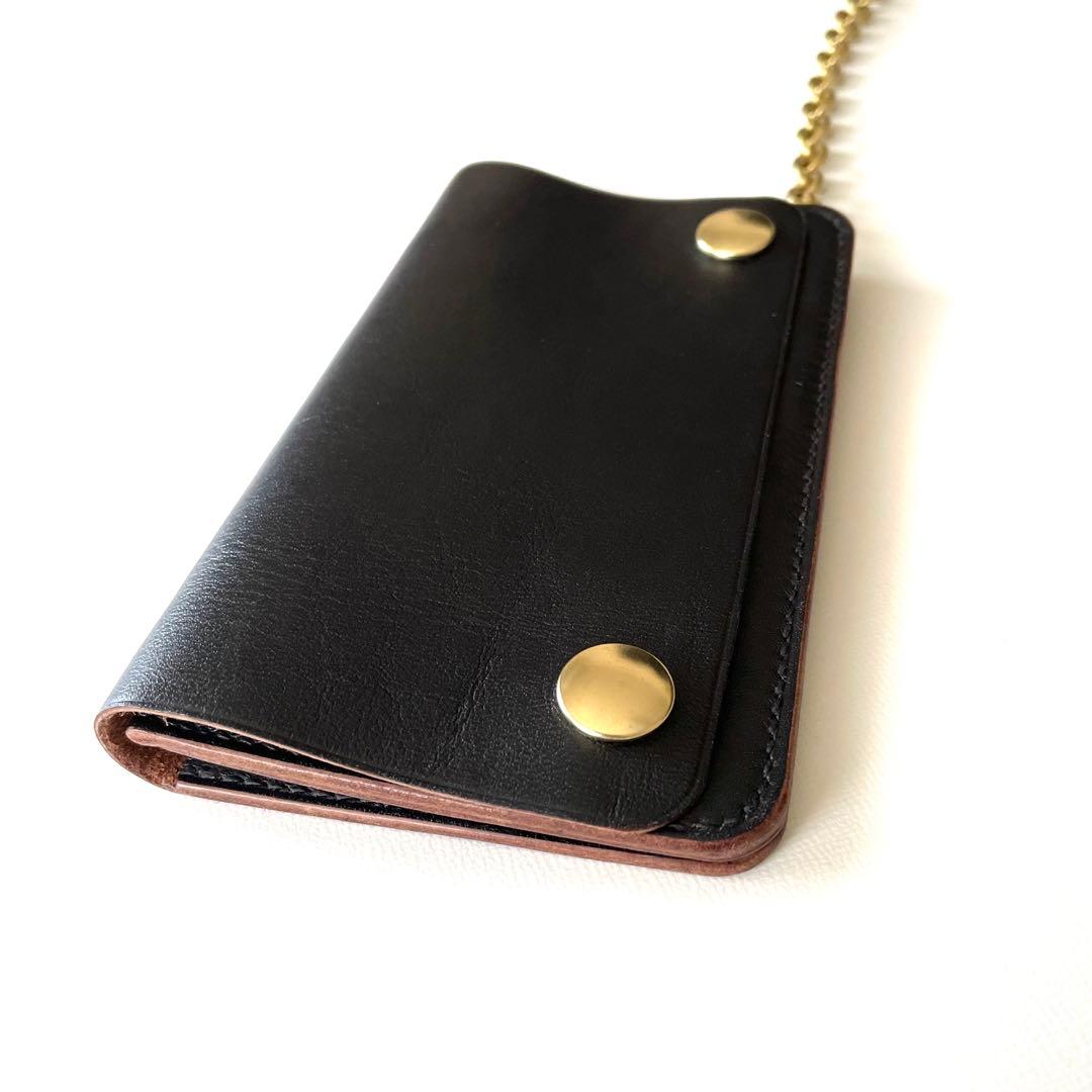 ミドルトラッカーウォレット　ホースハイドレザー　真鍮チェーン　ヴィンテージタロン
