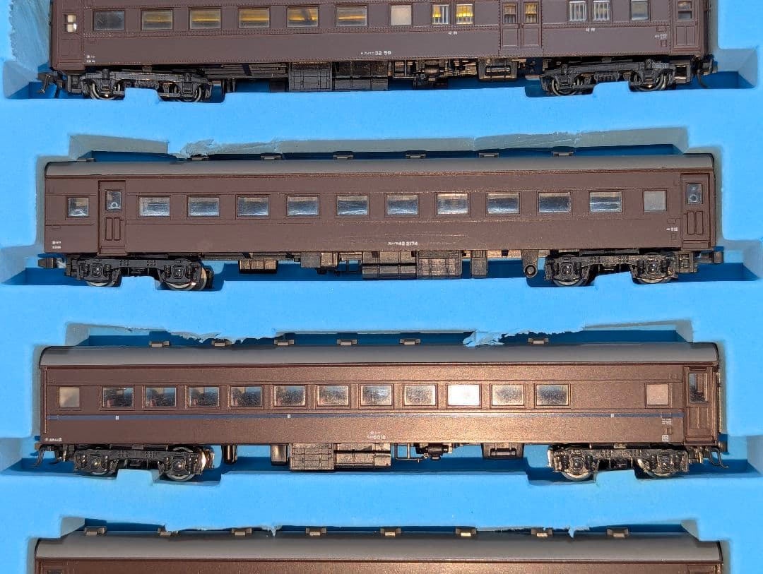 KATO　旧客車 茶色 ８両セット　２両室内灯点灯　ケース付き