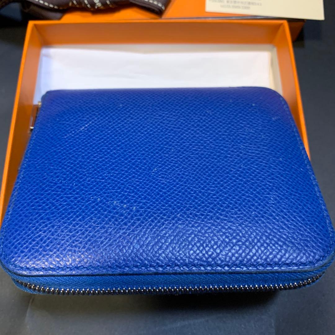 エルメス アザップ シルクイン コンパクト ブルー ヴォーエプソン D刻印